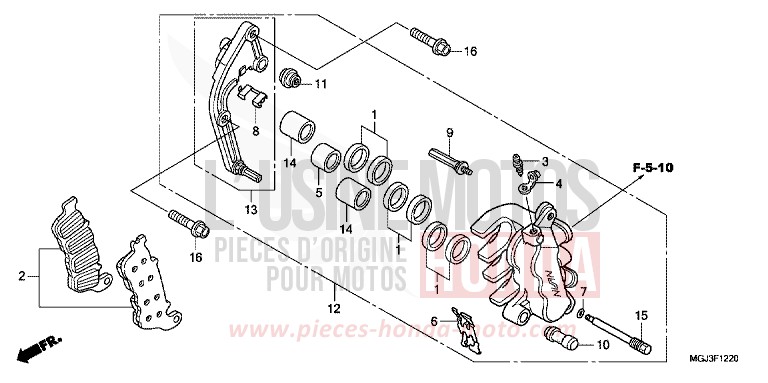 MACHOIRE DE FREIN AVANT G. (CBF1000FA/FS/FT) de CBF1000F ABS PEARL NIGHTSTAR BLACK (NHA84) de 2011